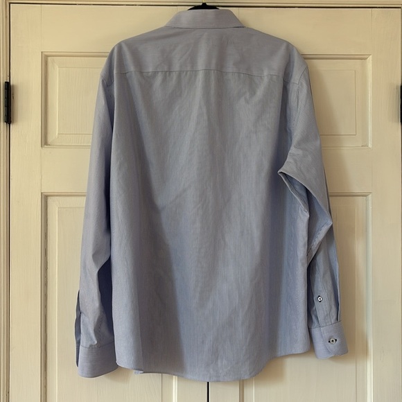 UnTUCKit Men’s Size XXL Wrinkle-Free Bordeaux Shirt Blue & White Stripe XX Large - Picture 10 of 12